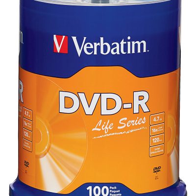 Verbatim® Life Series DVD-R Disc Spindle, Pack Of 100