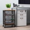 Mind Reader Storage Cart Organizer with 3 Drawers, 24-1/4" H x 13" W x 15-3/4" D, Black - Image 2