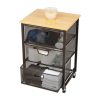 Mind Reader Storage Cart Organizer with 3 Drawers, 24-1/4" H x 13" W x 15-3/4" D, Black - Image 5