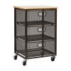 Mind Reader Storage Cart Organizer with 3 Drawers, 24-1/4" H x 13" W x 15-3/4" D, Black - Image 8