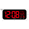 Sharp Jumbo 4'' LED Wall Clock with Indoor/Outdoor Temperature and Calendar Display, 5-7/8”H x 1”W x 14”D, Black - Image 7