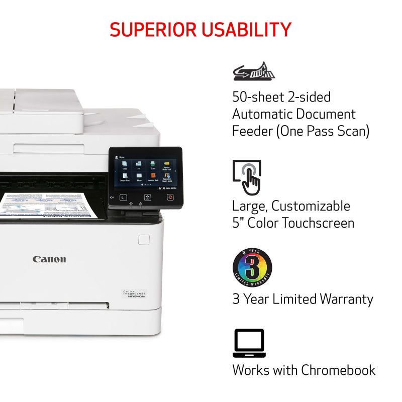 Canon® imageCLASS® MF656Cdw Wireless Laser All-In-One Color Printer - Image 6