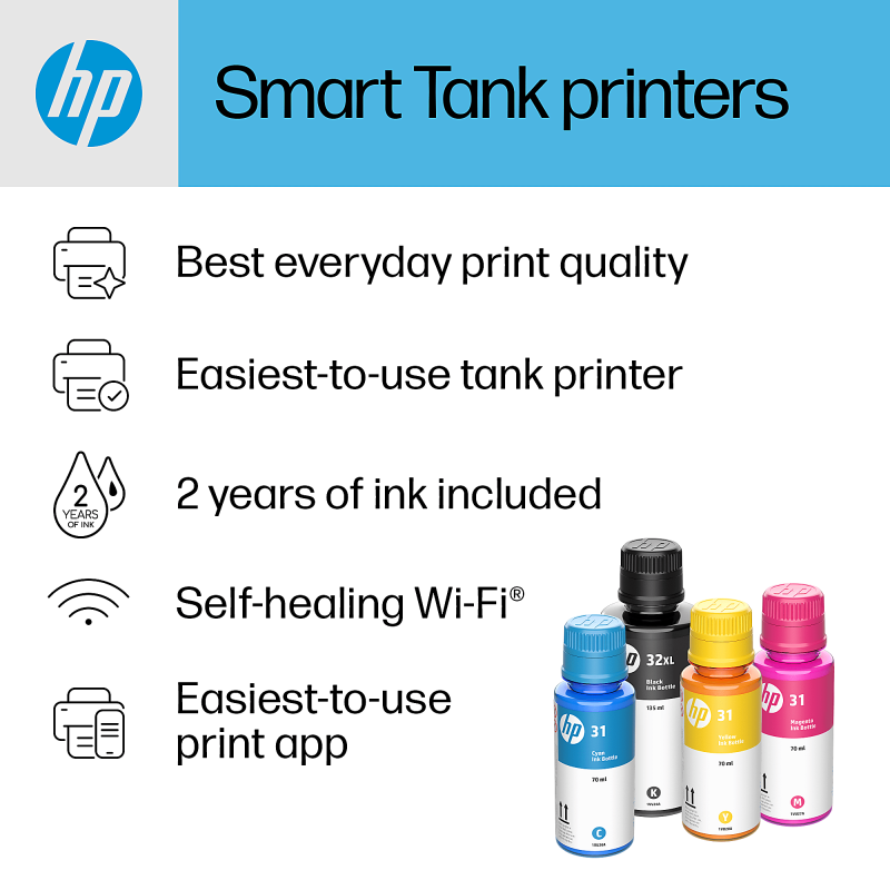HP Smart Tank 5101 Wireless All-in-One Cartridge-free Ink Tank Color Printer With Up To 2 Years Of Ink Included (1F3Y0A) - Image 9