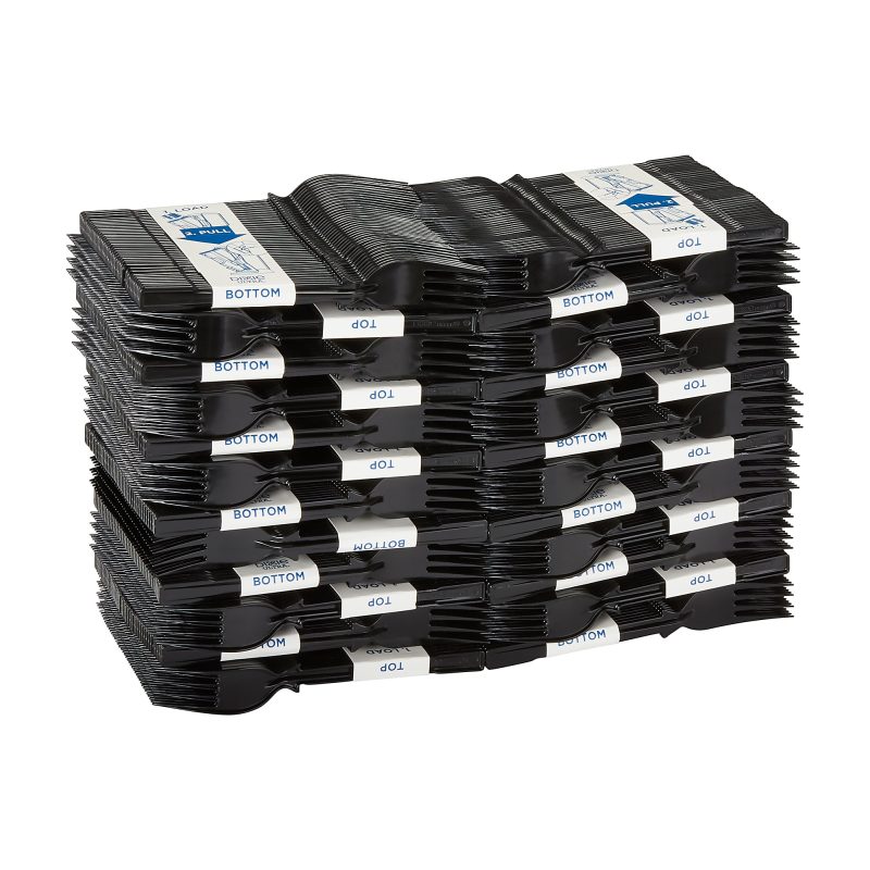 SmartStock T-Series Disposable Cutlery Refills, Polystyrene Forks, Black, 40 Forks Per Refill, Box Of 24 Refills - Image 4