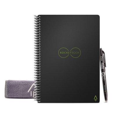Rocketbook Core Smart Reusable Executive Size Notebook, 6" x 8-4/5", Line Ruled, 18 Sheets, Black