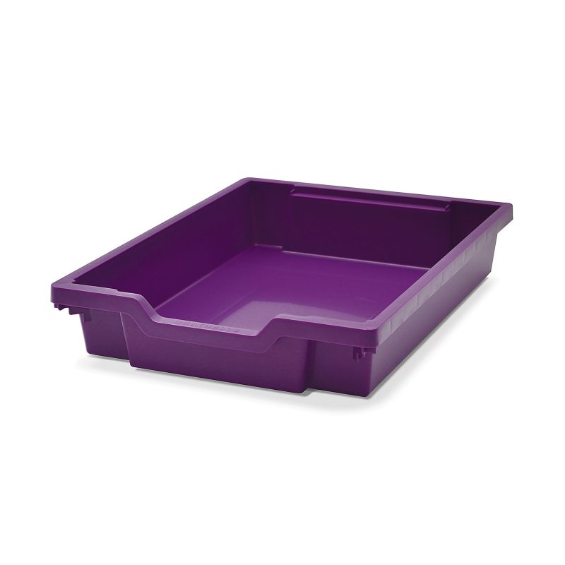 Gratnells Shallow F1 Tray, Heavy Duty School, Industrial & Utility Bins, 12.3" x 16.8" x 3", Plum Purple, Pack Of 8 - Image 2