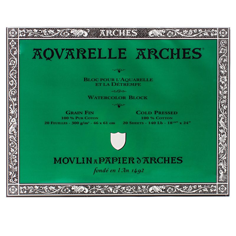 Arches® Aquarelle Watercolor Block, 140 Lb, Cold Press, 18" x 24"