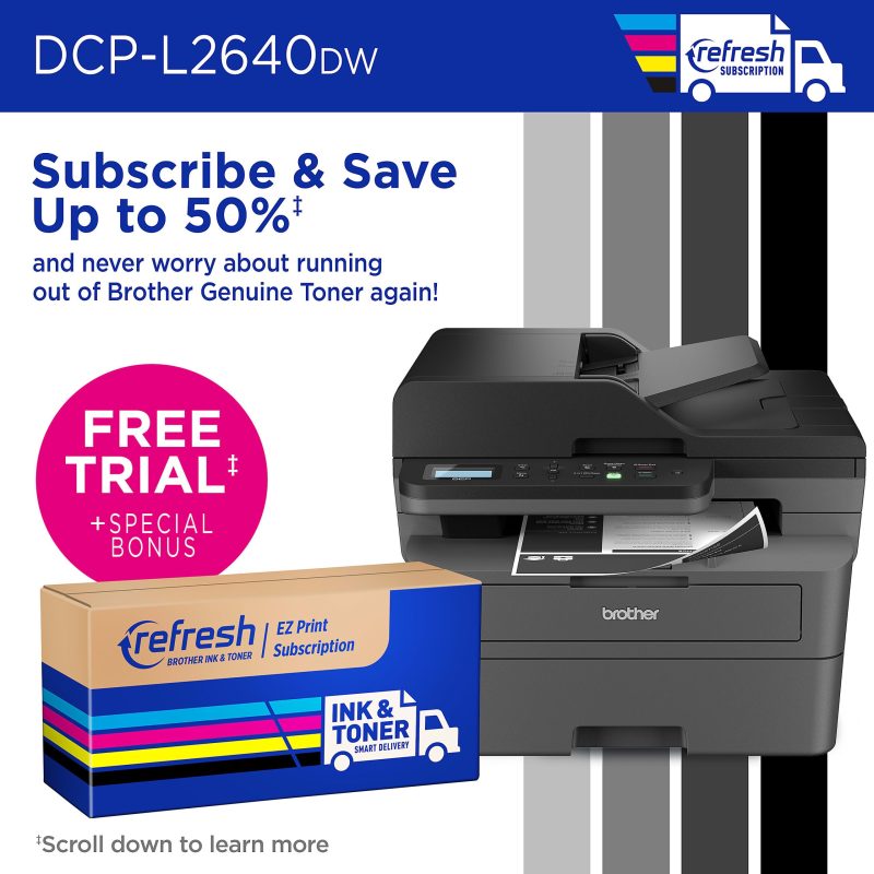 Brother DCP-L2640DW Wireless Compact Monochrome Multi-Function Laser Printer, Refresh EZ Print Eligibility - Image 5