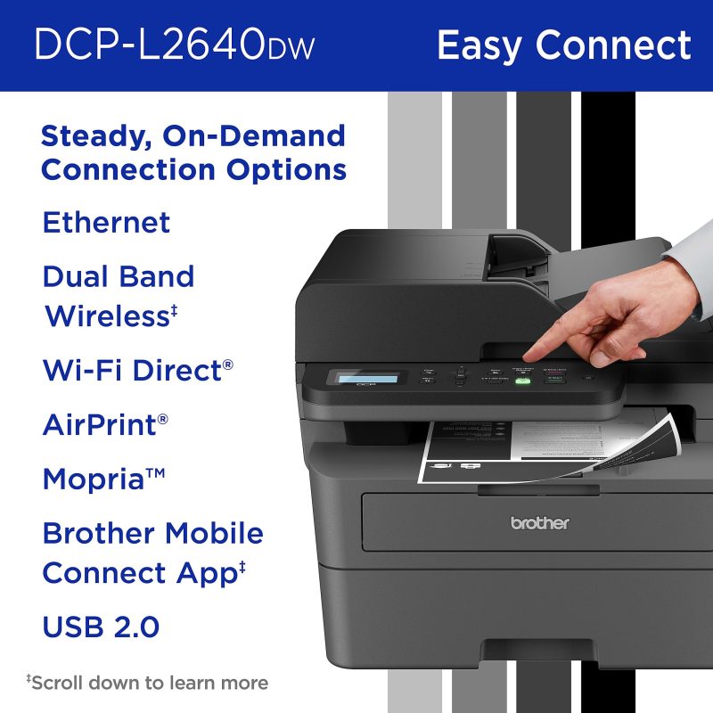 Brother DCP-L2640DW Wireless Compact Monochrome Multi-Function Laser Printer, Refresh EZ Print Eligibility - Image 7