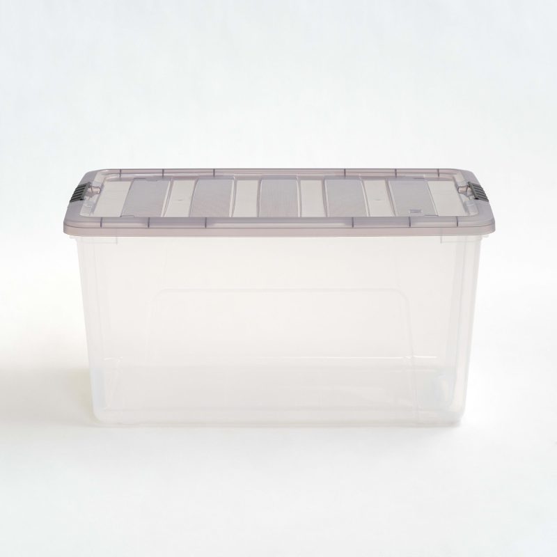 Iris® Stack & Pull™ Storage Boxes, 18 Gallon, Clear/Gray, Set Of 3 Boxes - Image 7