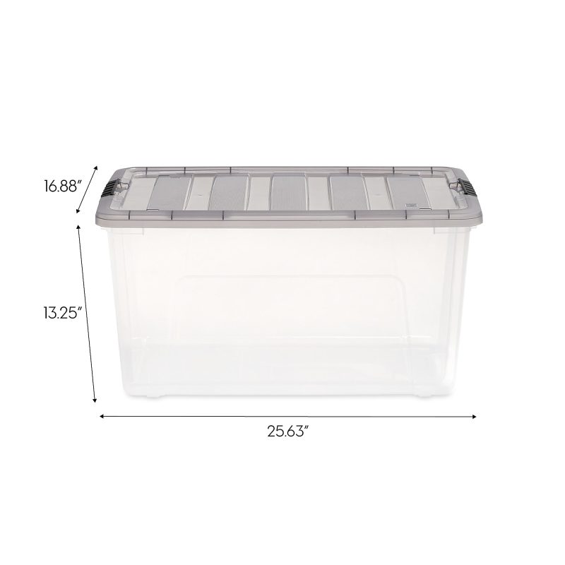 Iris® Stack & Pull™ Storage Boxes, 18 Gallon, Clear/Gray, Set Of 3 Boxes - Image 9