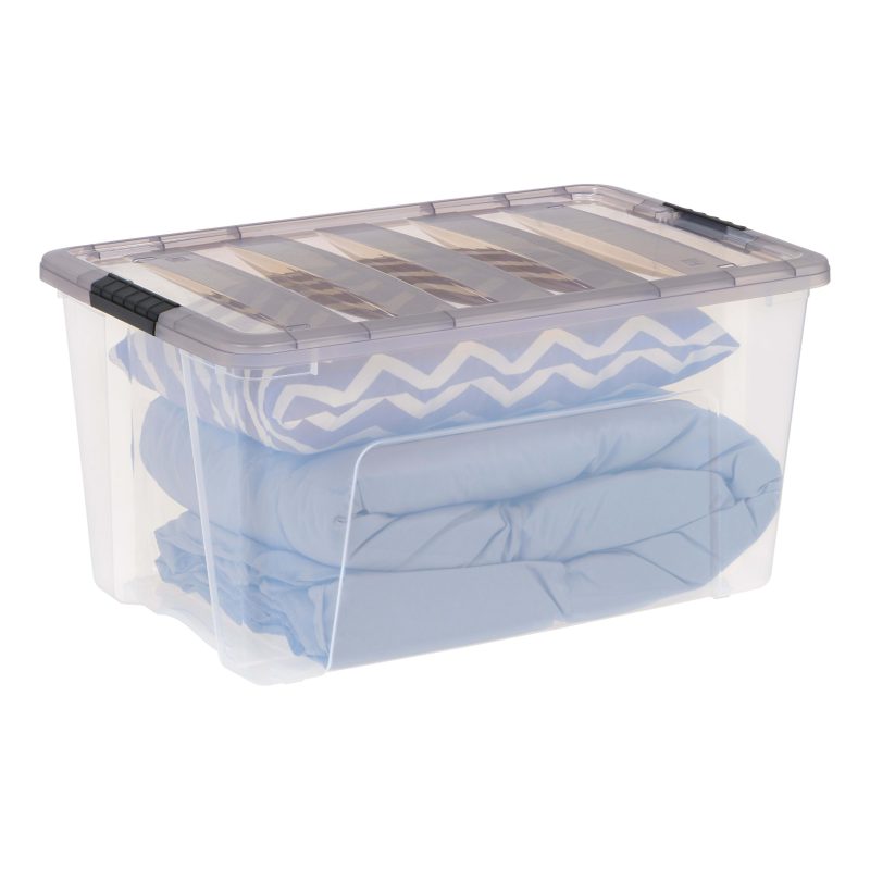 Iris® Stack & Pull™ Storage Boxes, 18 Gallon, Clear/Gray, Set Of 3 Boxes - Image 10