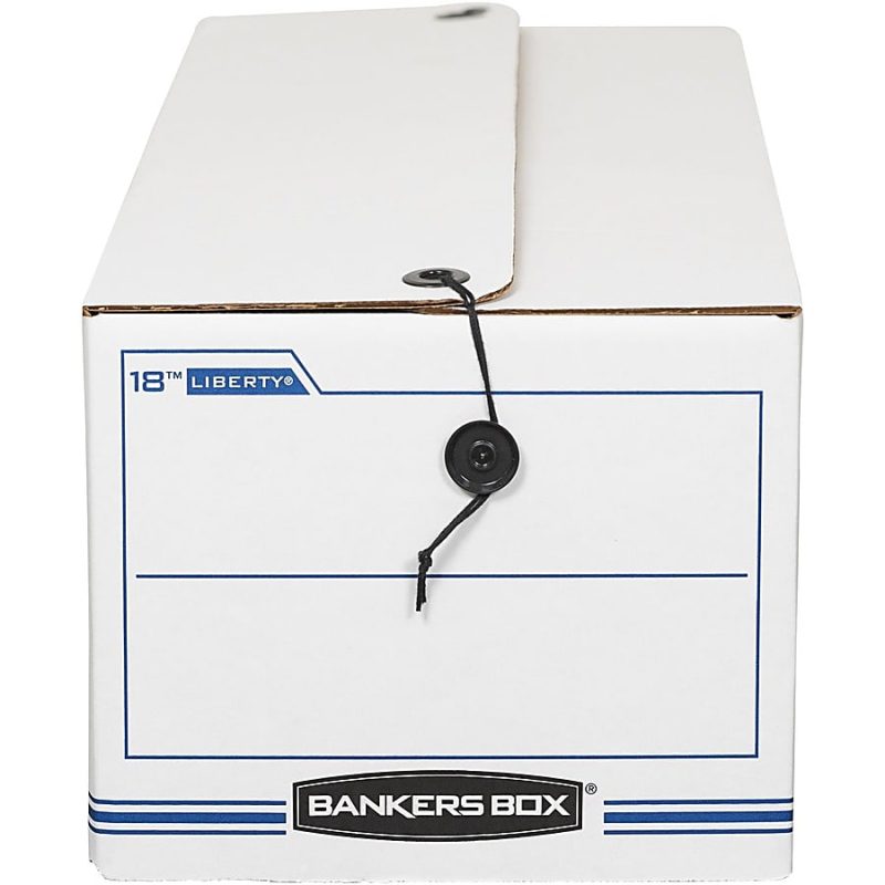 Bankers Box® Liberty® Corrugated Storage Boxes, 7 1/2" x 9" x 24 1/4", White/Blue, Case Of 12 - Image 3