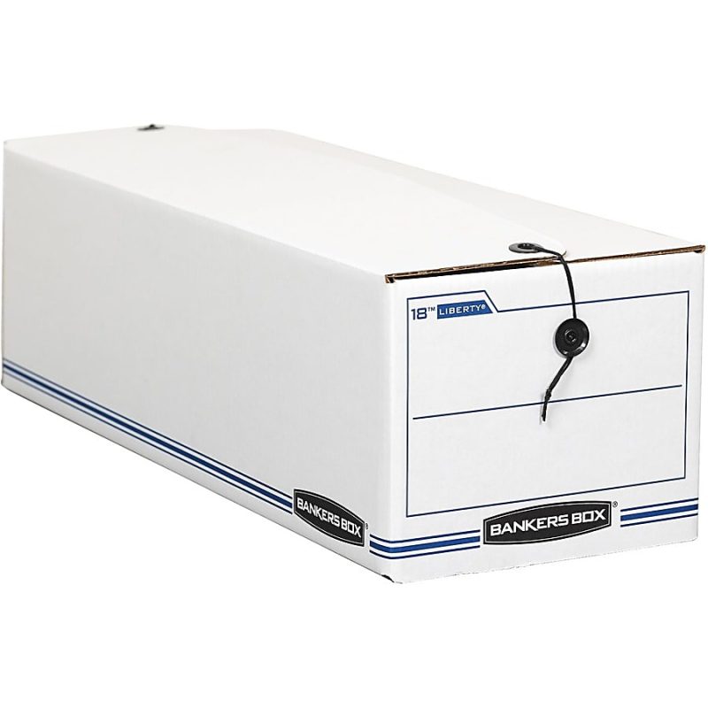 Bankers Box® Liberty® Corrugated Storage Boxes, 7 1/2" x 9" x 24 1/4", White/Blue, Case Of 12 - Image 9