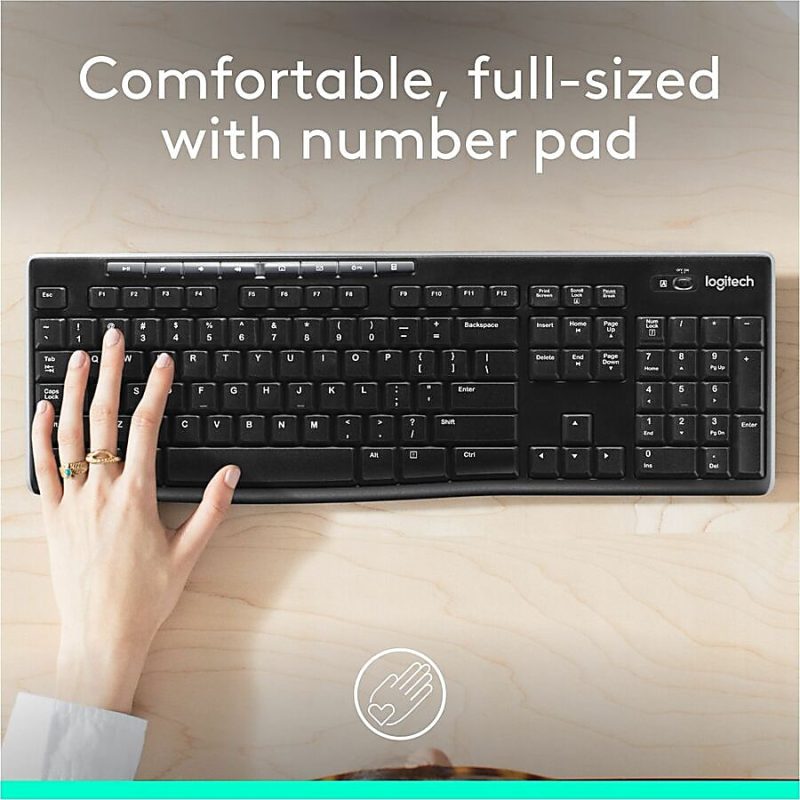 Logitech® K270 Wireless Keyboard, Black, 10459982 - Image 3