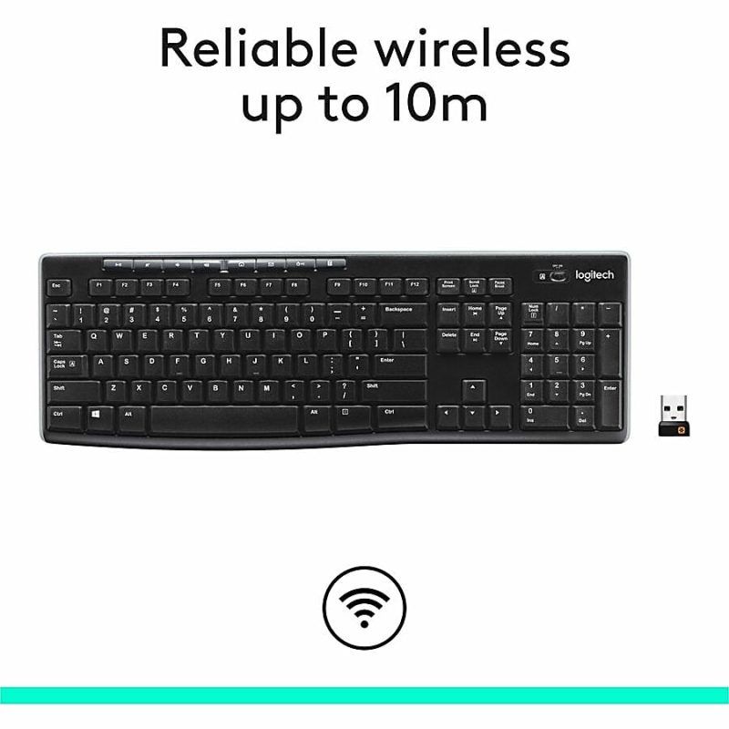 Logitech® K270 Wireless Keyboard, Black, 10459982 - Image 5