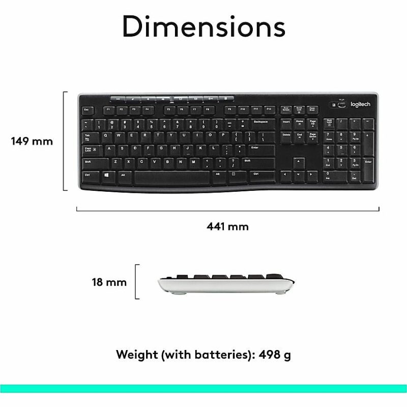Logitech® K270 Wireless Keyboard, Black, 10459982 - Image 9