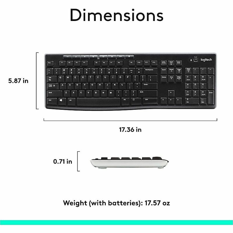 Logitech® K270 Wireless Keyboard, Black, 10459982 - Image 10