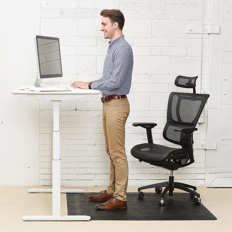Deflecto Ergonomic Sit-Stand® Chair Mat For All Pile and Hard Floors, 36"W x 48"D, Black - Image 2