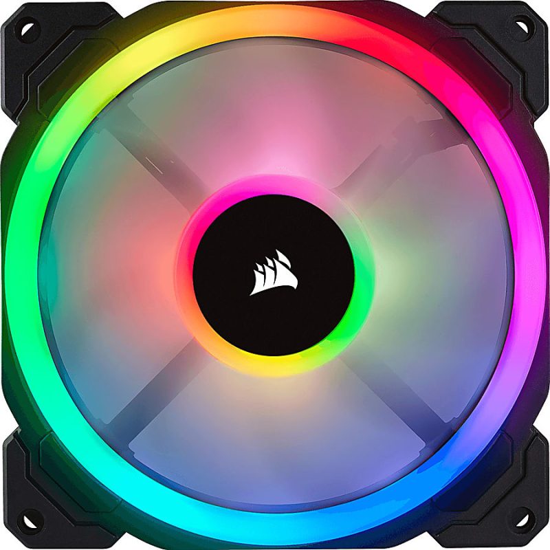 Corsair LL140 Cooling Fan - 2 Pack - 5.51" Maximum Fan Diameter - 385.2 gal/min Maximum Airflow - 1300 rpm - Hydraulic Bearing - 4-pin PWM - RGB LED - 2 pc(s) - Case - Image 2