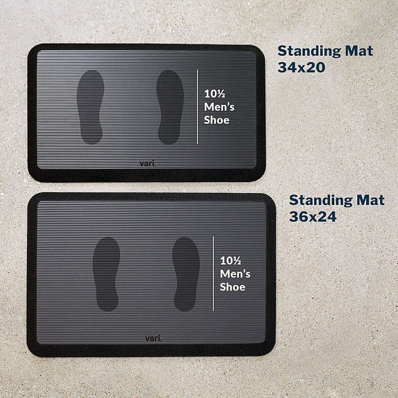 Vari Standing Mat Anti-Fatigue Standing Desk Mat, 34' x 20", Black - Image 2