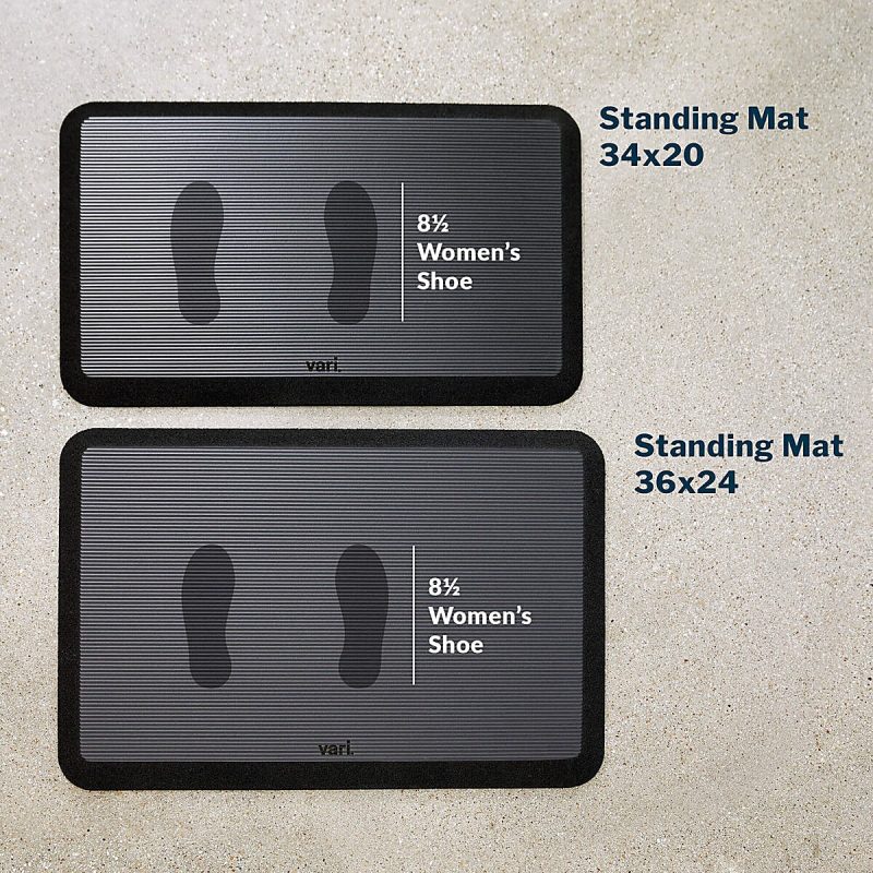 Vari Standing Mat Anti-Fatigue Standing Desk Mat, 34' x 20", Black - Image 3