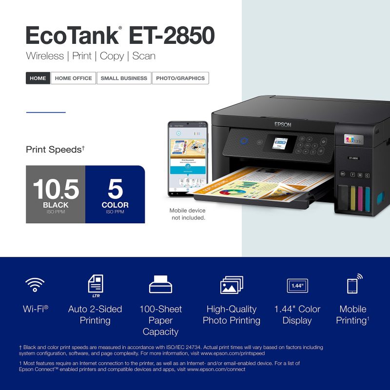 Epson® EcoTank® ET-2850 All-in-One Supertank Color Printer - Image 5