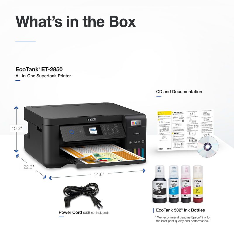 Epson® EcoTank® ET-2850 All-in-One Supertank Color Printer - Image 7