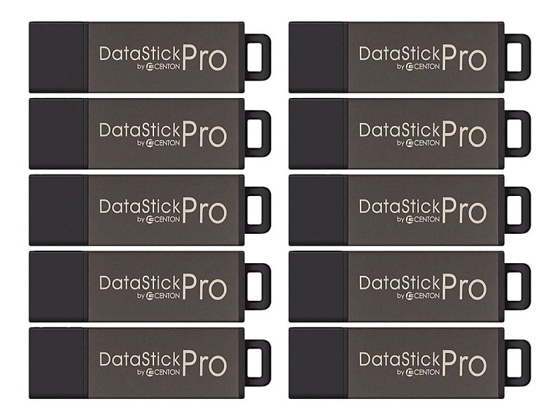 Centon DataStick Pro USB 2.0 Flash Drives, 4GB, Gray, Pack Of 10 Drives - Image 3