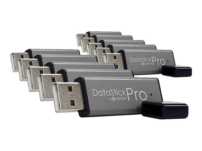 Centon DataStick Pro USB 2.0 Flash Drives, 4GB, Gray, Pack Of 10 Drives - Image 4