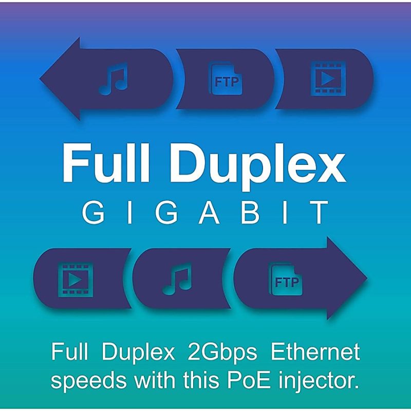 TRENDnet Gigabit Power Over Ethernet Injector, Full Duplex Gigabit Speeds, 1 x Gigabit Ethernet Port, 1 x PoE Gigabit Ethernet Port, Network Devices Up To 100M (328 ft), 15.4W, Black, TPE-113GI - Gigabit Power over Ethernet (PoE) Injector - Image 3