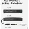Plugable 4 HDMI Multi Monitor Adapter, USB 3.0 or USB C to HDMI Adapter - Compatible with Windows and Mac, Quad Adapter Supports 1920x1080@60Hz - Image 2