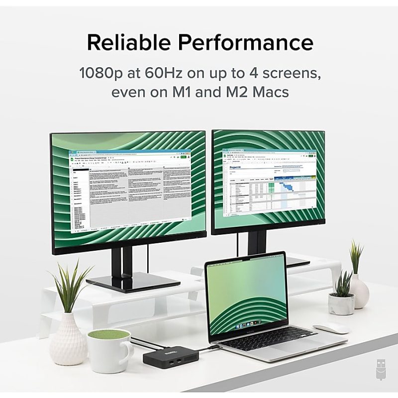 Plugable 4 HDMI Multi Monitor Adapter, USB 3.0 or USB C to HDMI Adapter - Compatible with Windows and Mac, Quad Adapter Supports 1920x1080@60Hz - Image 4