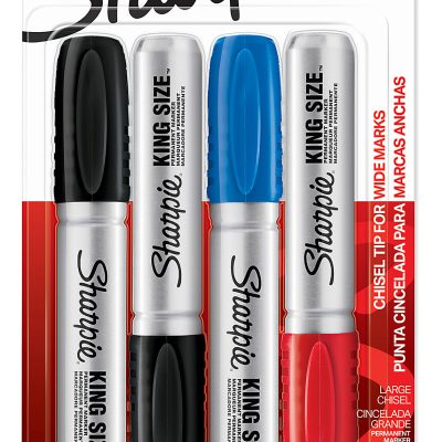 Sharpie® King-Size™ Permanent Markers, Black, Pack Of 12 - Assorted,4