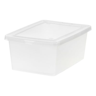 Iris® Snap Top Storage Boxes, 3.6 Gallon, Clear, Set Of 6 Boxes