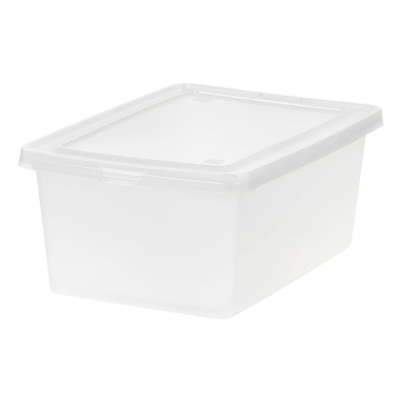 Iris® Snap Top Storage Boxes, 3.6 Gallon, Clear, Set Of 6 Boxes