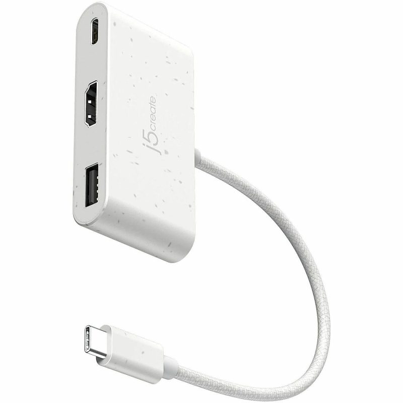 j5create Eco-Friendly USB-C® To HDMI™ & USB™ Adapter With Power Delivery, White, JCA379EW - Image 5