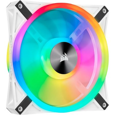 Corsair iCUE QL140 RGB 140mm PWM White Fan - Single Pack - 1 Pack - 5.51" Maximum Fan Diameter - 375.5 gal/min Maximum Airflow - 1250 rpm - Hydraulic Bearing - RGB LED - 1 pc(s) - Processor, Case