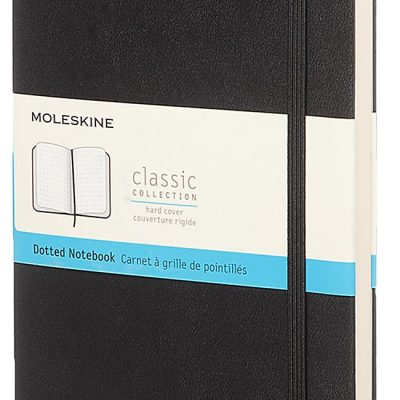 Moleskine Classic Hard Cover Notebook, 5" x 8-1/4", Dotted, 240 Pages, Black