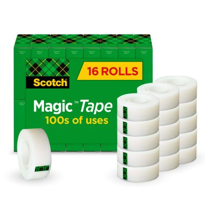 Scotch Magic Tape, Invisible, 16 Tape Rolls, 3/4 in x 1000 in, Home Office Supplies and School Supplies for College and Classrooms