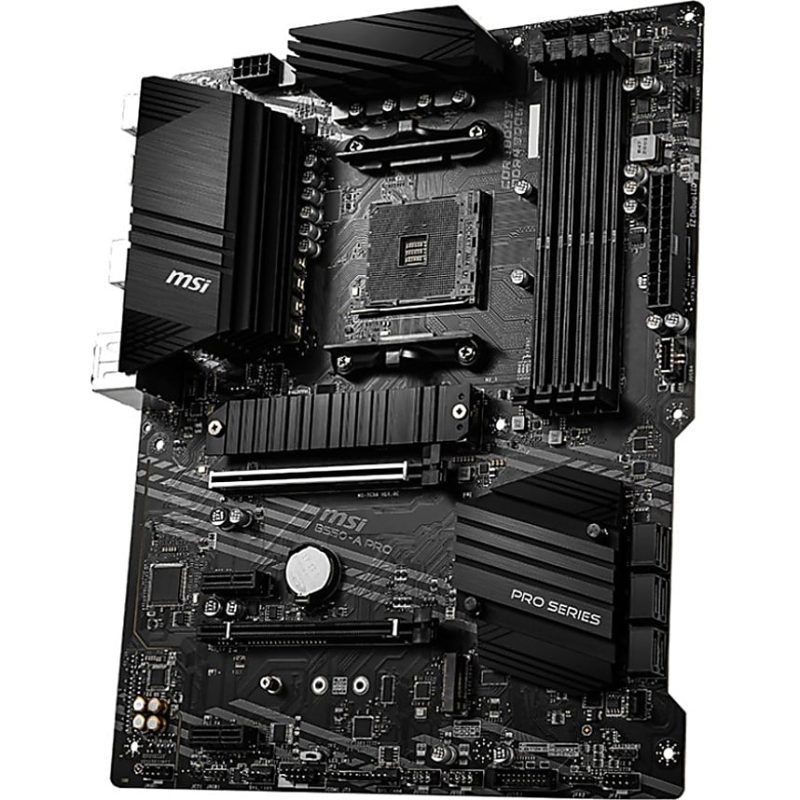 MSI B550-A PRO Desktop Motherboard - AMD B550 Chipset - Socket AM4 - ATX - 128 GB DDR4 SDRAM Maximum RAM - DIMM, UDIMM - 4 x Memory Slots - Gigabit Ethernet - Yes - Yes - 6 x SATA Interfaces - Image 3