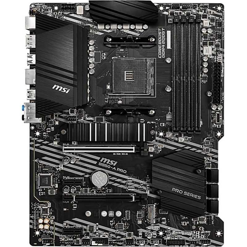 MSI B550-A PRO Desktop Motherboard - AMD B550 Chipset - Socket AM4 - ATX - 128 GB DDR4 SDRAM Maximum RAM - DIMM, UDIMM - 4 x Memory Slots - Gigabit Ethernet - Yes - Yes - 6 x SATA Interfaces - Image 4