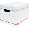 Office Depot® Brand Standard-Duty Corrugated Storage Boxes, Letter/Legal Size, 15" x 12" x 10",  60% Recycled, White/Red, Pack Of 10 - Image 3