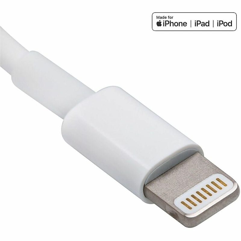 4XEM's 6ft 2m Lightning cable for Apple iPhone, iPad, iPod - MFI Certified - MFi Certified 6FT Lightning to USB data sync cable forApple iPad, iPhone, iPod 1 x Lightning Male Proprietary Connector - 1 x Type A Male USB connector - Image 2