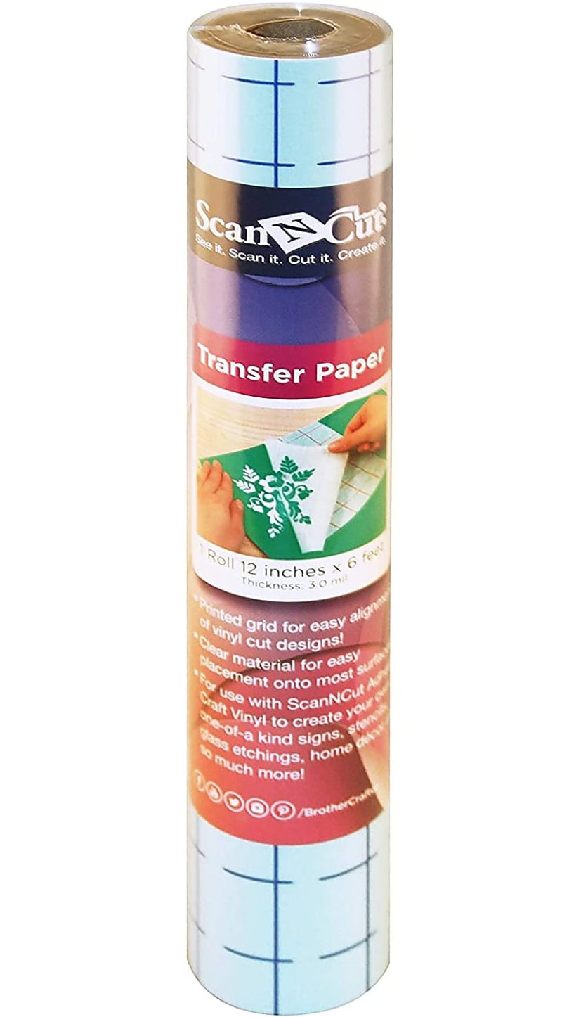 Brother Adhesive Transfer Paper With Grid, 72” x 12”, Clear