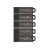 Centon DataStick Pro USB 2.0 Flash Drives, 4GB, Sport Black, Pack Of 5 Flash Drives, DSW4GB5PK