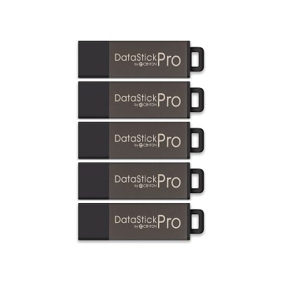Centon DataStick Pro USB 2.0 Flash Drives, 4GB, Sport Black, Pack Of 5 Flash Drives, DSW4GB5PK