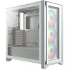 Corsair iCUE 4000X RGB Tempered Glass Mid-Tower ATX Case - White - Mid-tower - White - Tempered Glass, Steel, Plastic - 4 x Bay - 3 x 4.72" x Fan(s) Installed - 0 - ATX Motherboard Supported - 17.20 lb - 6 x Fan(s) Supported - Image 3