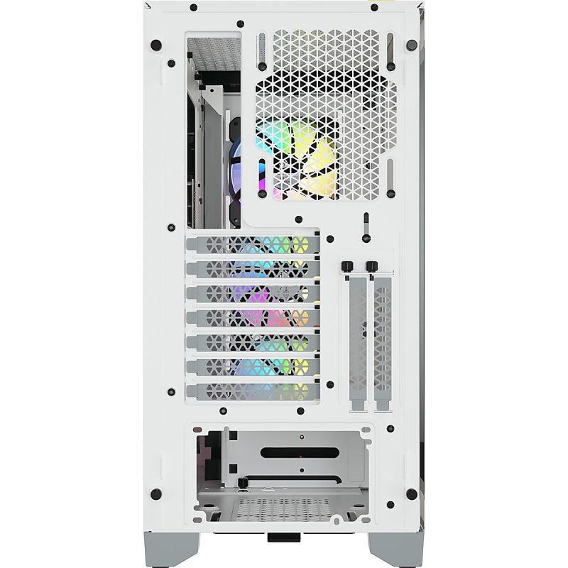 Corsair iCUE 4000X RGB Tempered Glass Mid-Tower ATX Case - White - Mid-tower - White - Tempered Glass, Steel, Plastic - 4 x Bay - 3 x 4.72" x Fan(s) Installed - 0 - ATX Motherboard Supported - 17.20 lb - 6 x Fan(s) Supported - Image 4