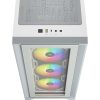 Corsair iCUE 4000X RGB Tempered Glass Mid-Tower ATX Case - White - Mid-tower - White - Tempered Glass, Steel, Plastic - 4 x Bay - 3 x 4.72" x Fan(s) Installed - 0 - ATX Motherboard Supported - 17.20 lb - 6 x Fan(s) Supported - Image 10